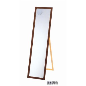 日本製【壁掛け鏡】ウォールミラー木製の鏡 ■拡大鏡付姿見 ４尺(スタンド付) (ブラウン)（代引不可）