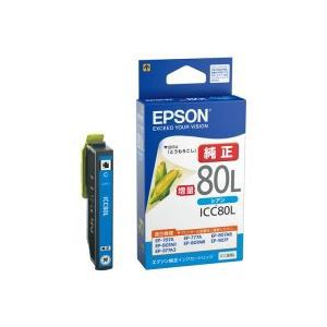 (業務用40セット) エプソン EPSON インクカートリッジ ICC80L シアン ×40セット（代引不可）
