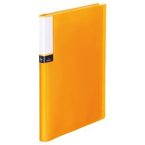 （まとめ） TANOSEE クリアブック（透明表紙） A4タテ 24ポケット 背幅15mm オレンジ 1冊 【×10セット】（代引不可）