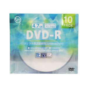 (まとめ)VERTEX DVD-R(Video with CPRM) 1回録画用 120分 1-16倍速 10P インクジェットプリンタ対応(ホワイト) DR-120DVX.10CA【×10セッ