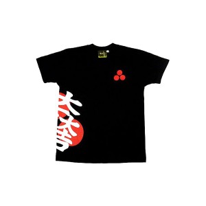 戦国武将Tシャツ 【石田三成 大一大万大吉】 XSサイズ 半袖 綿100% ブラック(黒) 〔Uネック おもしろ〕（代引不可）