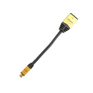 （まとめ）HORIC HDMI-HDMI MICRO変換アダプタ 7cm ゴールド HDM07-330ADG【×5セット】（代引不可）