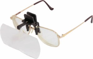 池田レンズ 双眼メガネルーペクリップタイプ2倍【HF-40E】(光学・精密測定機器・ルーペ)