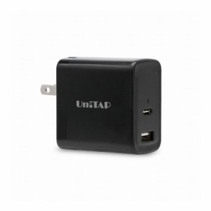 【日本正規代理店品】 プリンストン UniTAP 急速充電器 PD65W Type-Cケーブル付き給電アダプター 2ポート USB-A USB-C GaN 窒化ガリウム 