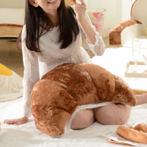 日本製 クロワッサン枕 枕 クッション ビーズクッション 国産 おしゃれ かわいい 食パンシリーズ(代引不可)【送料無料】