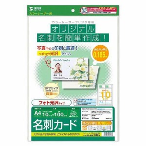 サンワサプライ カラーレーザー用フォト光沢名刺 LBP-MMC10KN(代引不可)