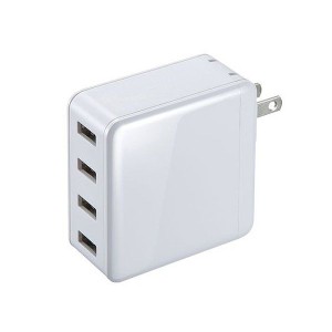サンワサプライ USB充電器(4ポート・合計6A・ホワイト) ACA-IP54W(代引不可)【送料無料】