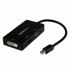 STARTECH.COM LTD MDP2VGDVHD Mini DisplayPort接続トラベルA Vアダプタ 3イン1 ミニディスプレイポートMini DP - VGA DVI HDMI変換アダ