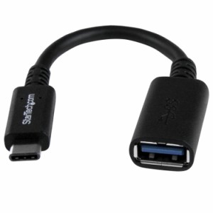 STARTECH.COM LTD USB31CAADP 15cm ブラック USB 3.1 Type-C - USB 3.0 タイプA 変換アダプタ Type-C USB-C (24ピン) オス - タイプA (9