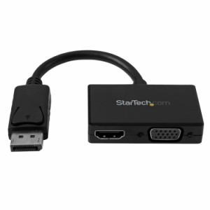 STARTECH.COM LTD DP2HDVGA トラベルAVアダプタ ツーインワン (2-in-1) DisplayPort(ディスプレイポート) - HDMI VGA変換アダプタ(代引不