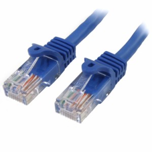 STARTECH.COM LTD 45PAT3MBL 3m カテゴリー5e LANケーブル ブルー RJ45コネクタ(ツメ折れ防止カバー付き) イーサネット対応Cat5e UTPケー