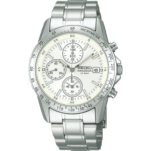 セイコー クロノグラフ メンズ腕時計 ホワイト SBTQ039(代引不可)【送料無料】