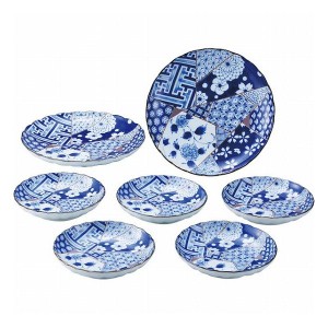 藍友禅 宴セット T-9333 和陶器 和陶皿 大皿・小皿セット(代引不可)【送料無料】