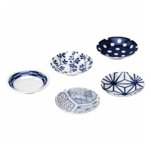 染小紋 小皿5枚揃 KM‐2002AW 和陶器 和陶皿 小皿セット(代引不可)