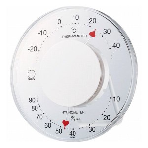 エンペックス セレナハート温・湿度計 ホワイト LV-7301 室内装飾品 温湿度計 卓上温湿度計(代引不可)