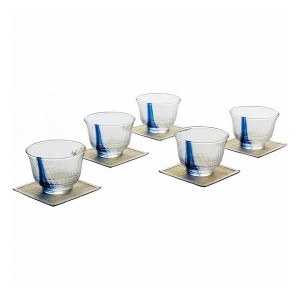 流舞 冷茶グラス5客揃 G074‐T311 ガラス製品 ガラスカップ 冷茶セット(代引不可)