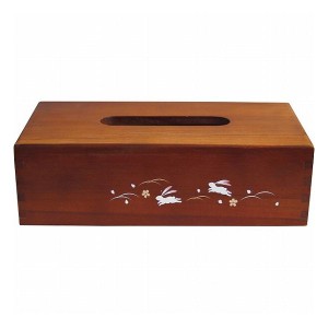 加賀蒔絵木製ティッシュボックス 跳ねうさぎ LT34-8s 漆器 漆器雑貨 ティッシュボックス(代引不可)【送料無料】