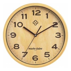 マリ・クレール 壁掛け時計 ナチュラル MC-501 室内装飾品 掛け時計 振り子無し丸型時計(代引不可)【送料無料】