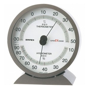 エンペックス スーパーEX・温湿度計 シルバー EXー2717 室内装飾品 温湿度計 卓上温湿度計(代引不可)【送料無料】