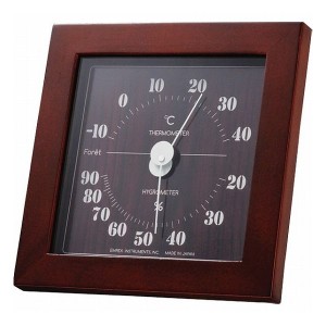 エンペックス フォレ 温湿度計(掛置兼用) ダークブラウン TMー4672 室内装飾品 温湿度計 卓上温湿度計(代引不可)【送料無料】
