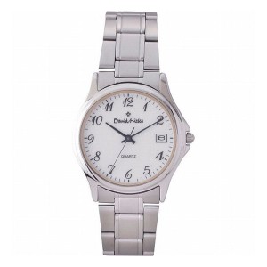 デビッドヒックス メンズ腕時計 ホワイト文字盤 LI-036MCDH 装身具 紳士装身品 紳士腕時計(代引不可)【送料無料】