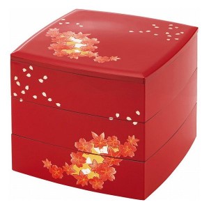 紀州塗 桜 三段重箱 310-5 漆器 漆器箱 樹脂製重箱(代引不可)【送料無料】