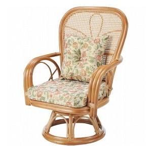 籐ワイド&ハイバック回転座椅子 R5S563 木製品・家具 籐家具 座椅子(代引不可)【送料無料】