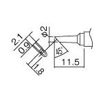 白光 こて先 2ＢＣ型 溝付 はんだめっき 1ｍｍ【T12-BCM2】(はんだ・静電気対策用品・ステーション型はんだこて)