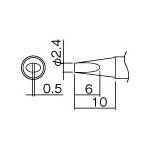 白光 こて先 2．4Ｄ型（Ｚ）【T12-D24Z】(はんだ・静電気対策用品・ステーション型はんだこて)