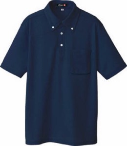 アイトス ボタンダウン半袖ポロシャツ ネイビー ＬＬ 10599008LL