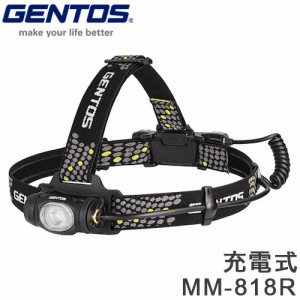 GENTOS 充電式 LEDヘッドライト メタルマスター アルミボディ 型ヘッドライト ヘルメット コンパクト ブースト機能 640ルーメン 最大8.5