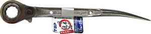 ＴＯＰ 総磨きシルバーメッキ ショ−トラチェットレンチ 17Ｘ21ｍｍ【RM1721S-SV】(レンチ・スパナ・プーラ・ラチェットレンチ)