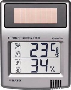 佐藤 ソーラーデジタル温湿度計【PC-5200TRH】(計測機器・温度計・湿度計)【送料無料】