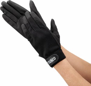 ＴＲＵＳＣＯ ＰＵ薄手手袋エンボス加工 ブラック ＬＬ【TPUM-B-LL】(作業手袋・合成皮革・人工皮革手袋)