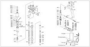 ＴＲＵＳＣＯ ＦＴＲ65Ｇ用 ハンドル【FTR-208】(車輌整備用品・グリスガン・グリス注入器)【送料無料】