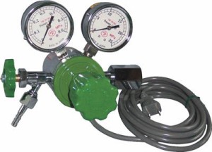 ヒーター付圧力調整器 ＹＲ−507Ｖ−2【YR-507V-2】(溶接用品・ガス調整器)【送料無料】