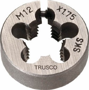 ＴＲＵＳＣＯ 丸ダイス 25径 Ｍ12Ｘ1．5 （ＳＫＳ）【T25D-12X1.5】(ねじ切り工具・ダイス)