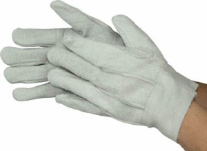 おたふく 牛床革背縫い内綿手袋 Ｌ【480-L】(作業手袋・革手袋)