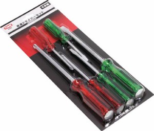 ＴＯＮＥ 貫通ドライバーセット 6ｐｃｓ【KD6】(ドライバー・六角棒レンチ・樹脂柄ドライバー)