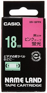 カシオ 蛍光色テープ XR-18FPKピンク【送料無料】