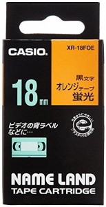 カシオ 蛍光色テープ XR-18FOEオレンシ【送料無料】