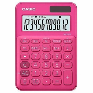 カシオ 電卓 12桁 (ビビッドピンク)CASIO カラフル電卓 ミニジャストタイプ MW-C20C-RD