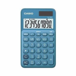 カシオ 電卓 10桁 (レイクブルー)CASIO カラフル電卓 手帳タイプ SL-300C-BU