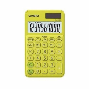 カシオ 電卓 10桁 (ライムグリーン)CASIO カラフル電卓 手帳タイプ SL-300C-YG