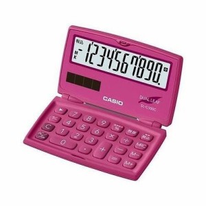 カシオ 電卓 10桁 (ビビッドピンク)CASIO カラフル電卓 折りたたみ手帳タイプ SL-C100C-RD