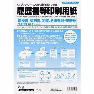 日本法令 履歴書等印刷用紙(白紙タイプ) 労務12-41