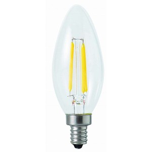 東京メタル シャンデリア形LED 口金E12 電球色 2700K 40W クリアガラス球 定格寿命20000H 屋内用 LDC4LC40WE12-T2(代引不可)