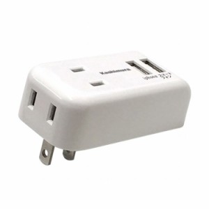 カシムラ AC充電器 1A USB2ポート 2コンセント WH AJ-469