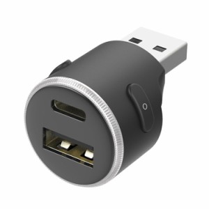 カシムラ 車載用USB電源 USB増設 イルミライト付 USB-A×1 USB-C×1 DC-061