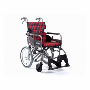 カワムラサイクル モダンAstyle 背折れ介助用 KMD A16 42 M 赤チェック(A10) 座幅42 前座43cm KMD-A16-42-M(代引不可)【送料無料】